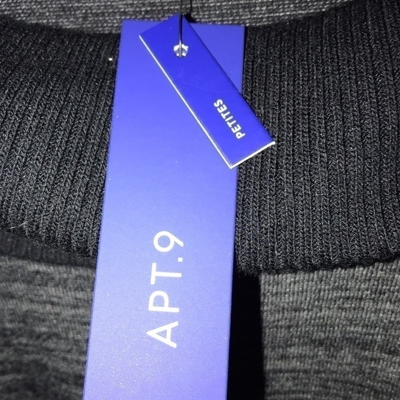 NWT Apt. 9 Charcoal & Black Lace Accent Sweater Size PL - Picture 5 of 8